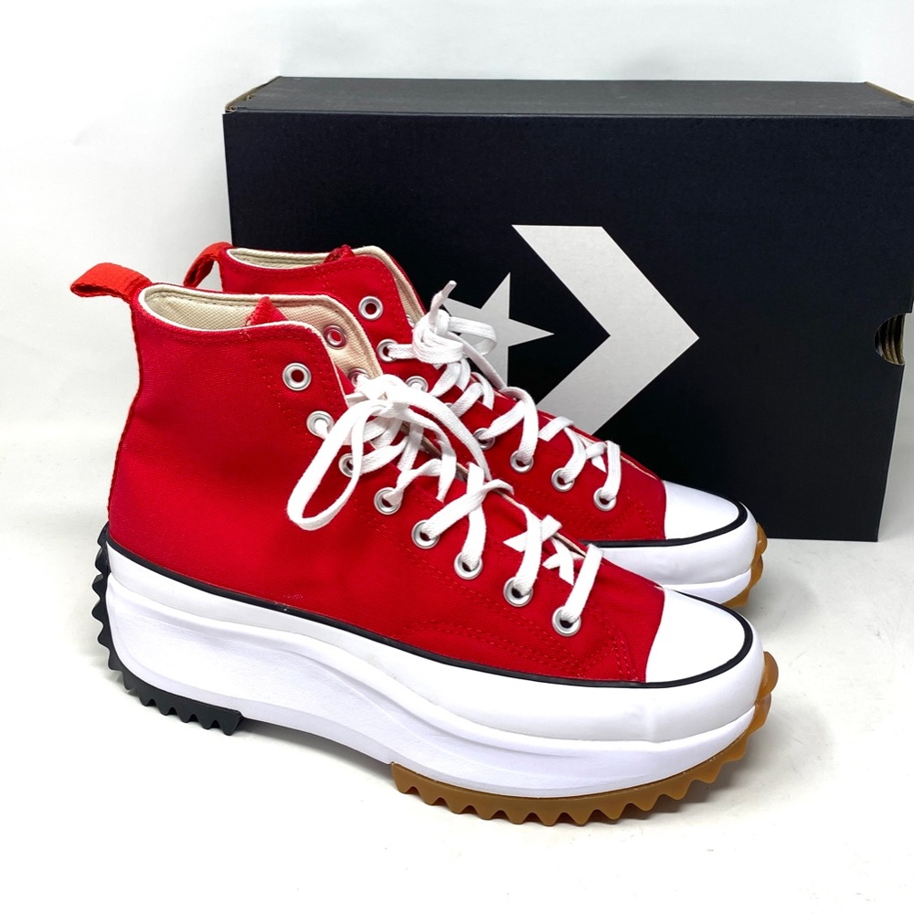 Converse Run Star Hike Shoes Platform Women Canvas Red High Top Sneakers A06157C - Picture 7 of 11